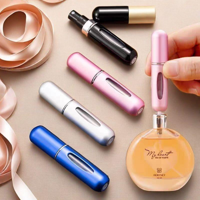 2PCS Refillable Perfume Bottle Portable Spray Colonia Bottles High-End Hydrating Transparent Rotating Fine Mist for All Skin Types